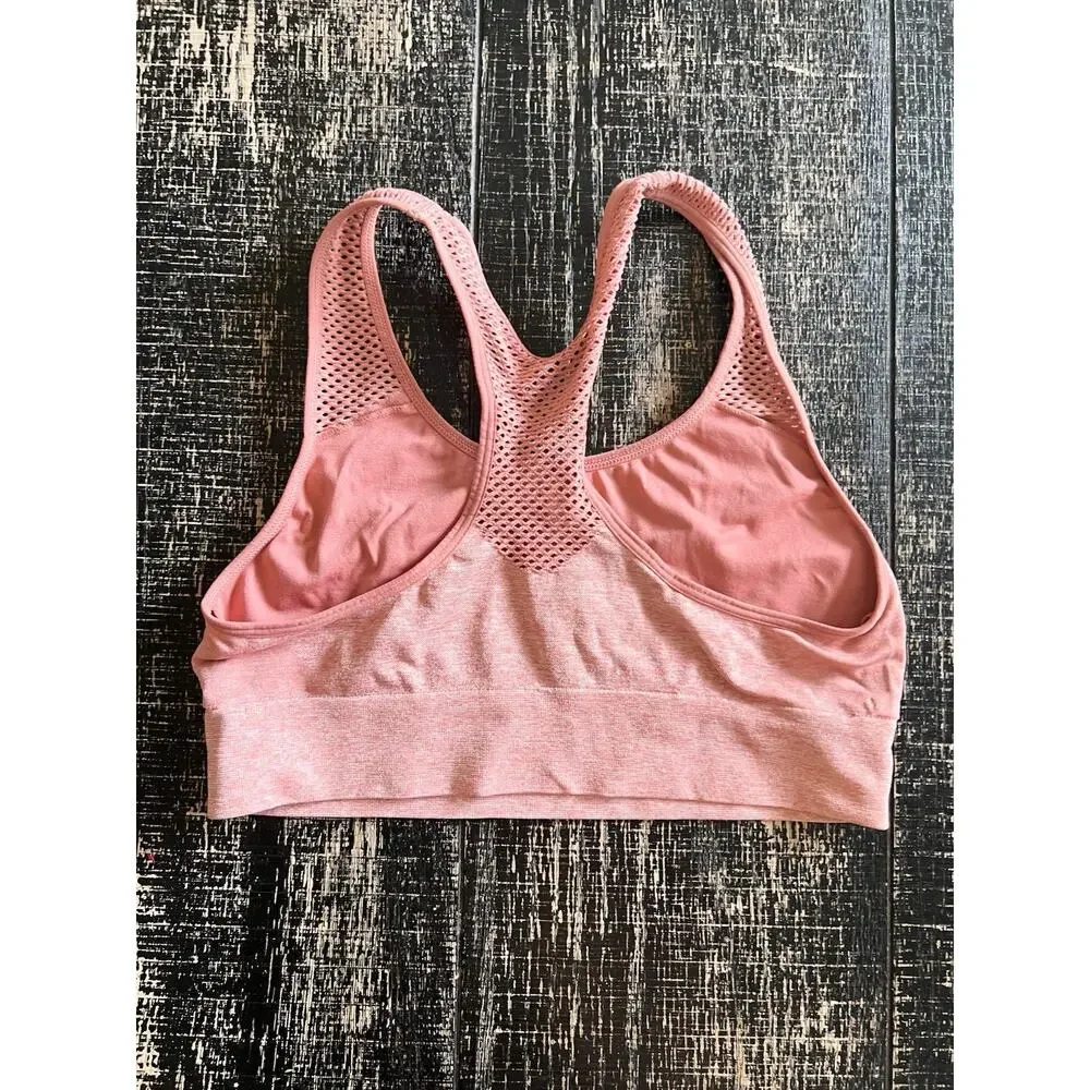 PINK Victoria’s Secret Mesh Racerback Sports Bra‎ Pink Logo Band Small